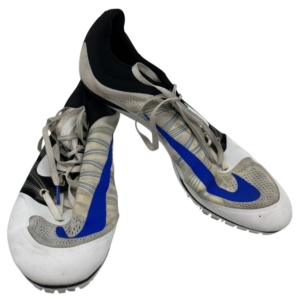 Nike Men's Zoom Jafly Flywire Track Sprint Spikes Sneaker Size 11.5 White Black